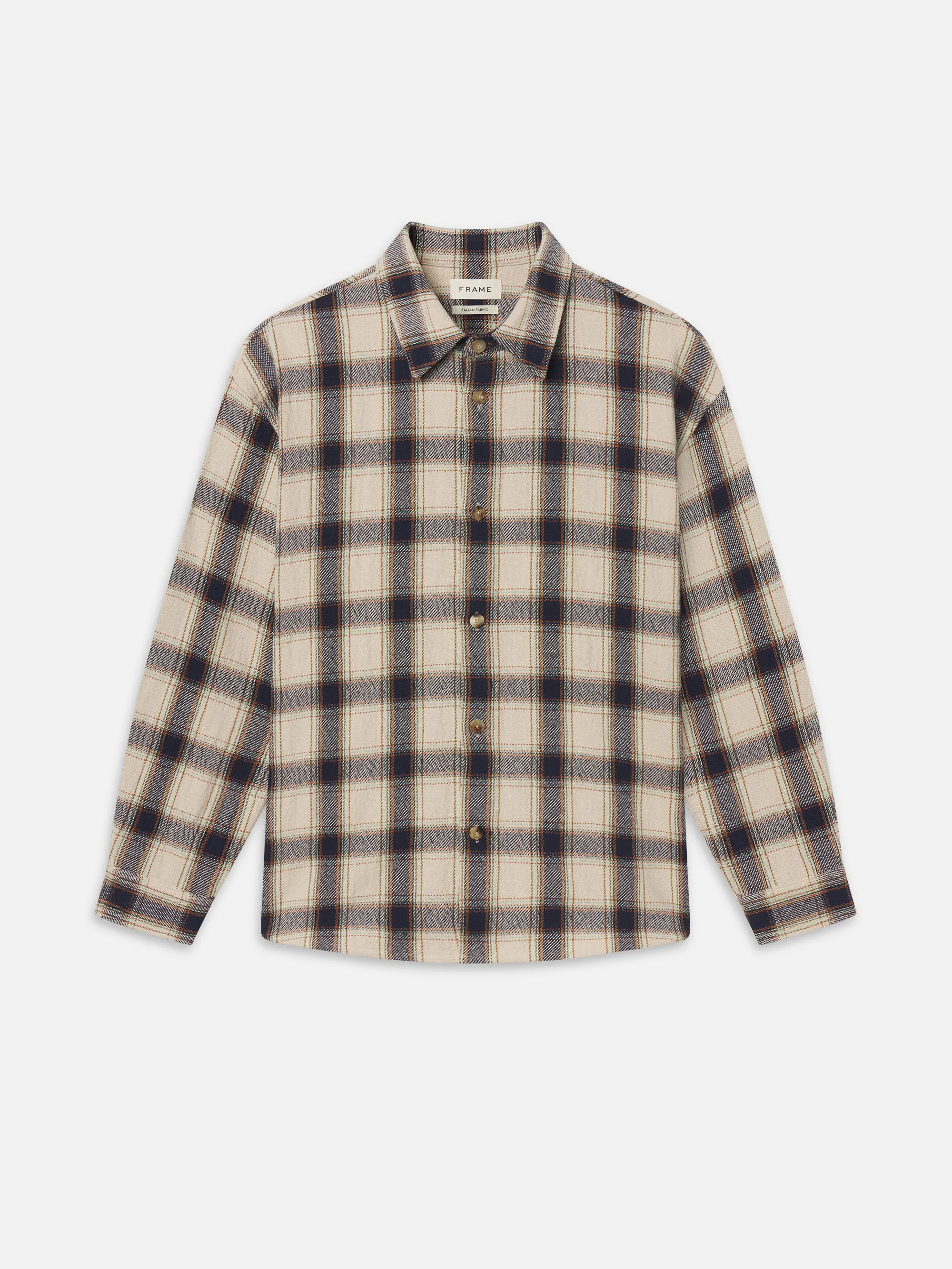 Plaid Overshirt -- Cream Plaid sold by Frame Denim