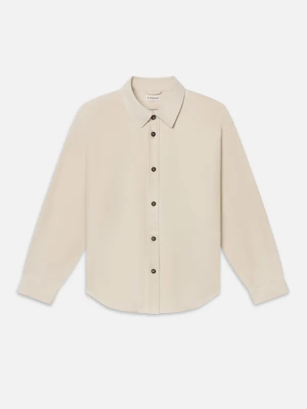 Suede Shirt -- Light Stone sold by Frame Denim