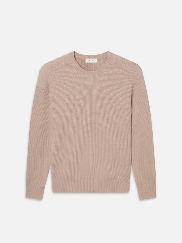 Ribbed Crewneck Sweater -- Light Mauve sold by Frame Denim