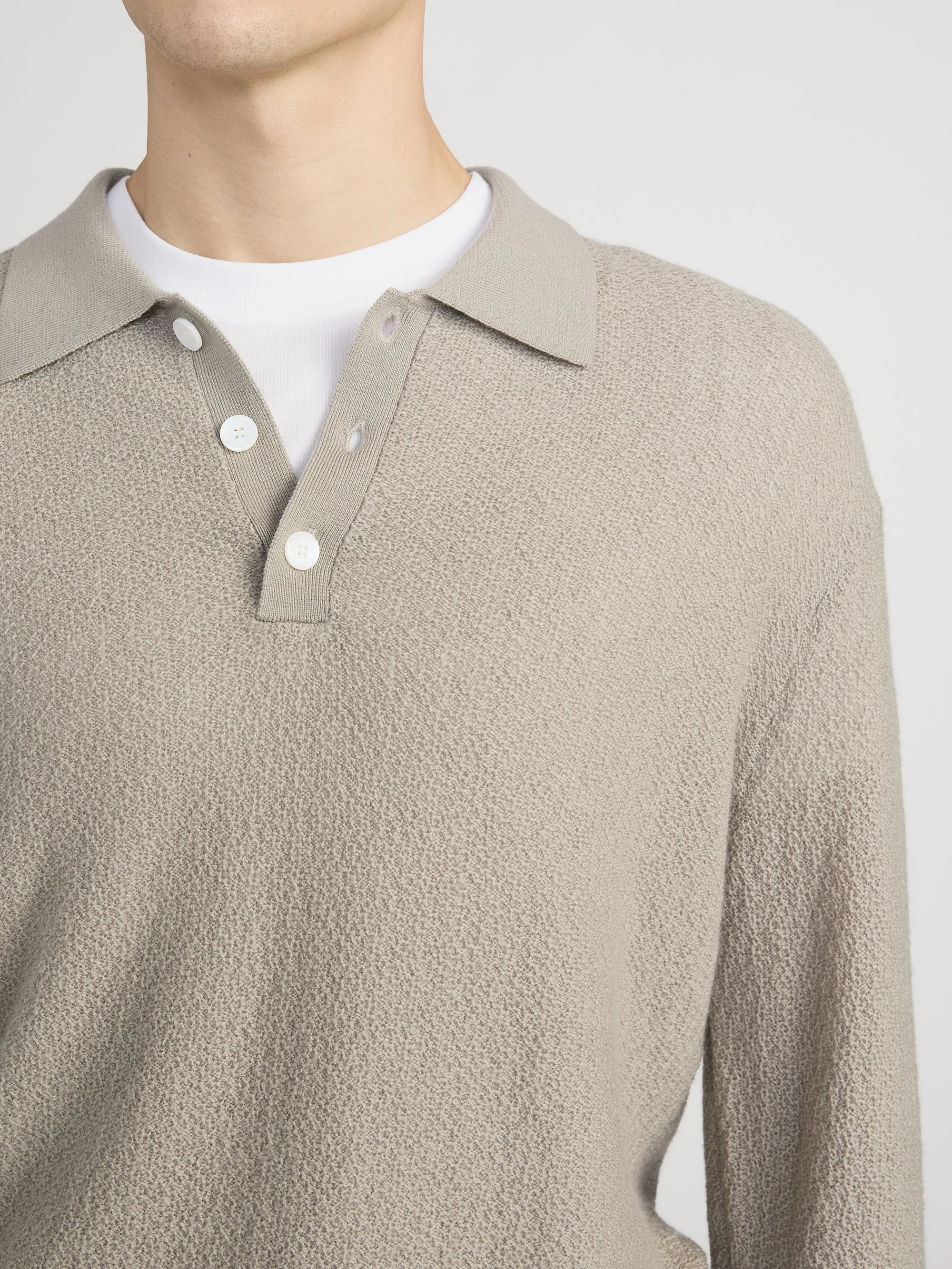 Long Sleeve Polo Sweater -- Warm Grey sold by Frame Denim product image thumbnail 5