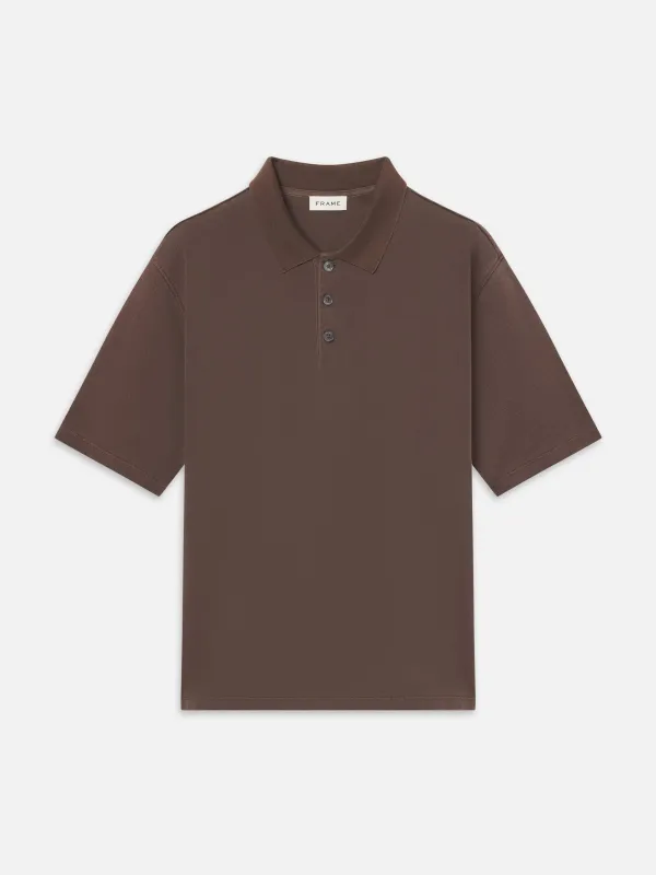 Washed Light Pique Polo -- Antique Cafe made by Frame Denim