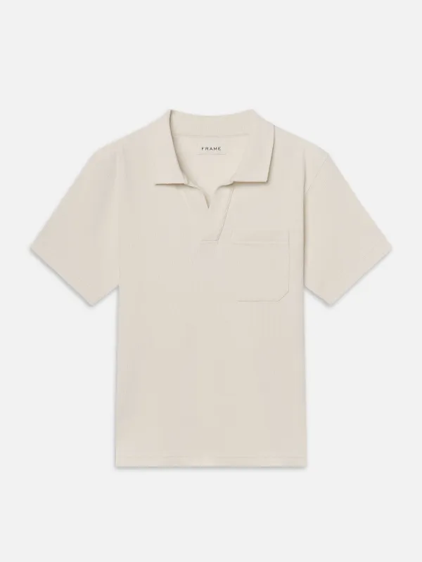 Textured Polo -- Light Stone sold by Frame Denim