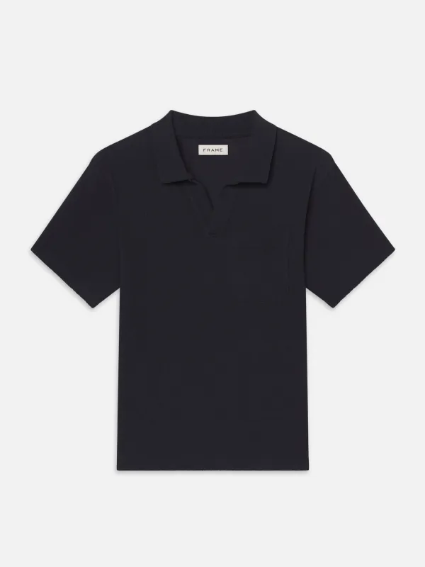 Textured Polo -- Dark Navy made by Frame Denim