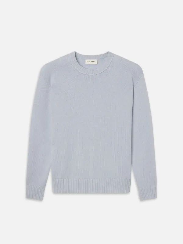 Cashmere Crewneck Sweater -- Pale Blue Heather sold by Frame Denim
