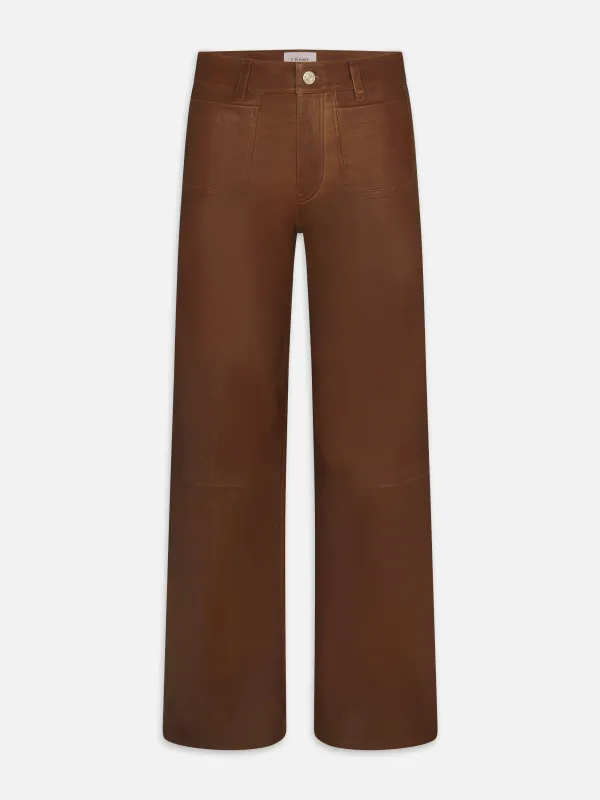 Le Slim Palazzo Modernist Pocket Leather -- Cedar sold by Frame Denim
