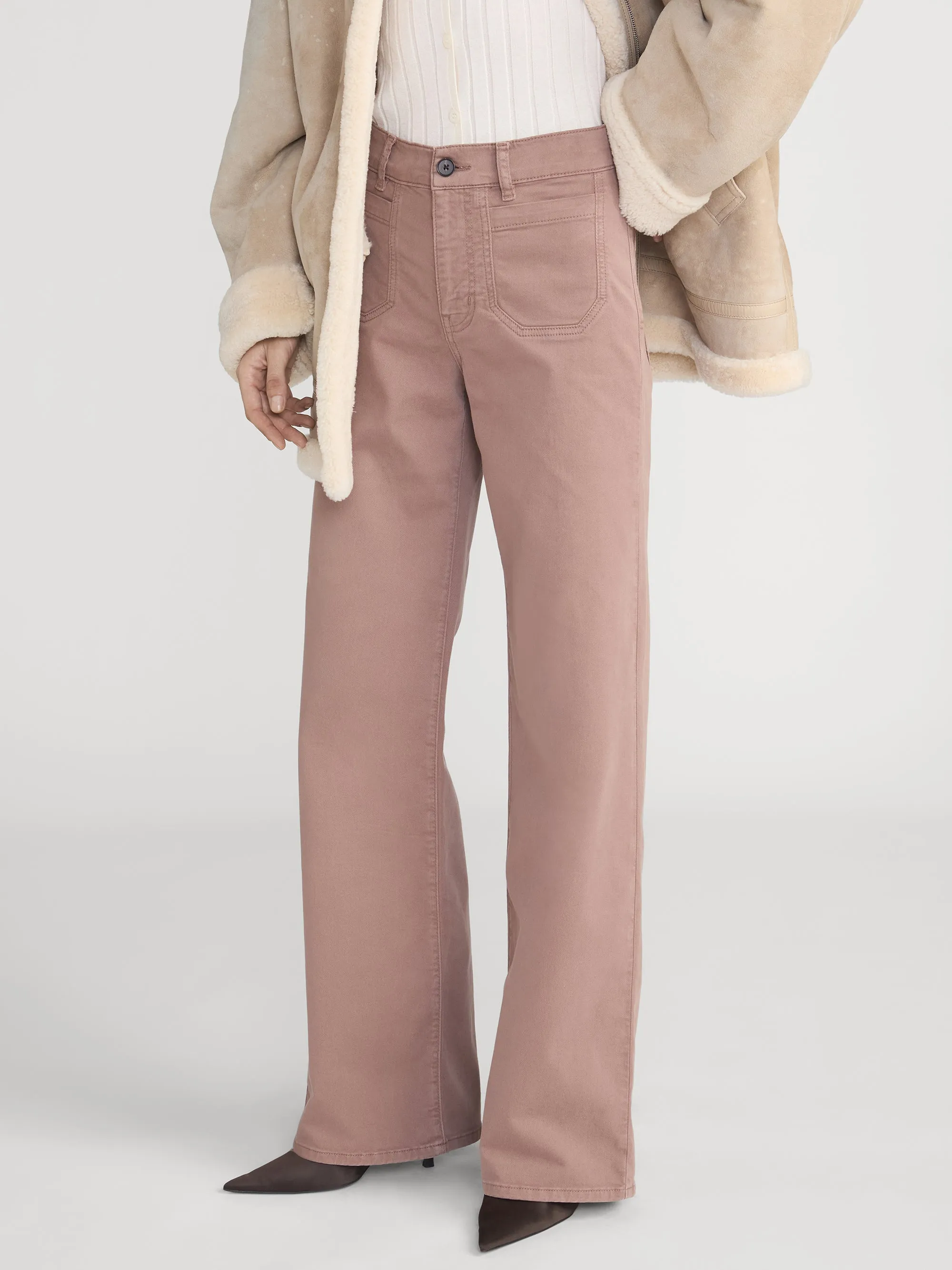 Le Slim Palazzo Modernist Pocket -- Mauve sold by Frame Denim product image thumbnail 4