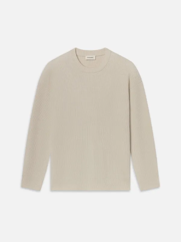 Ribbed Crewneck Sweater -- Cream sold by Frame Denim