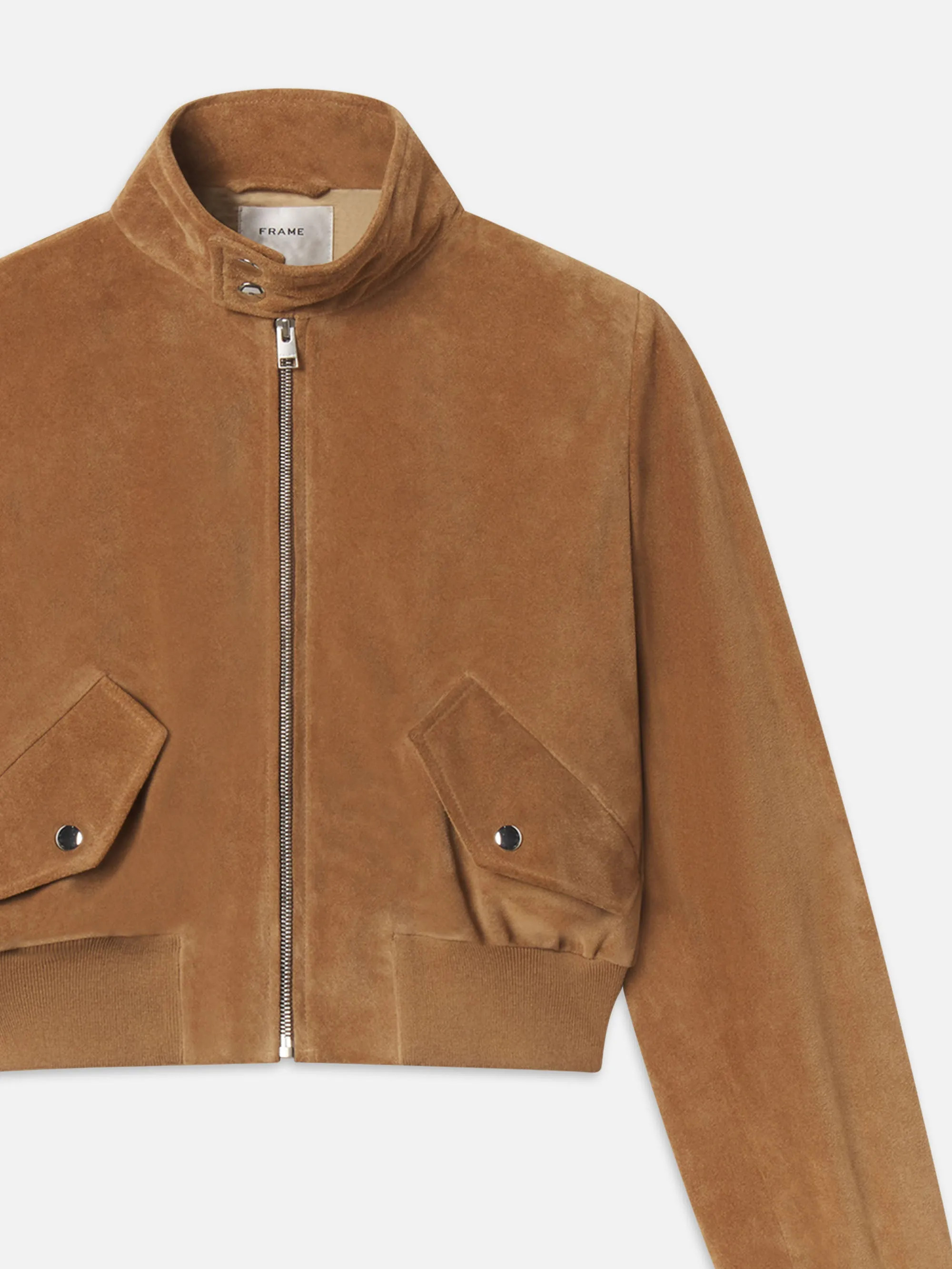 The Suede Harrington Jacket -- Light Camel sold by Frame Denim product image thumbnail 2