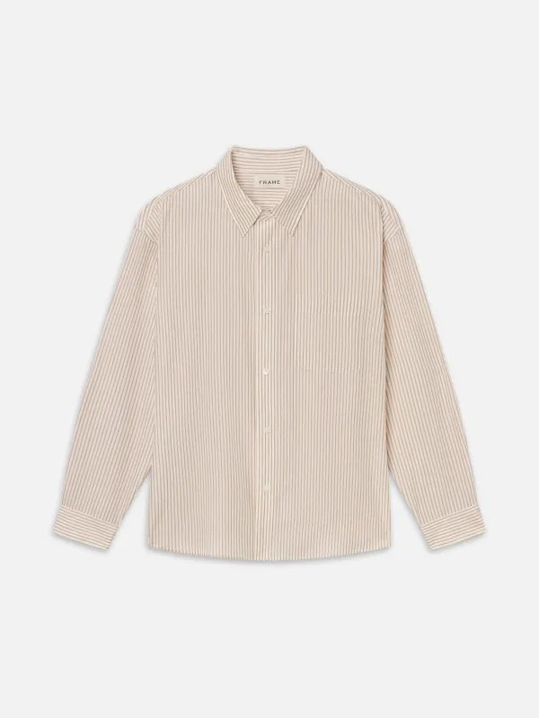 Relaxed Shirt -- Brown Stripe sold by Frame Denim