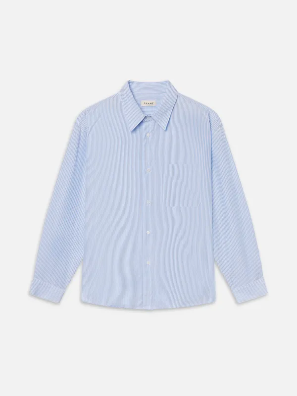 Relaxed Shirt -- Blue Stripe sold by Frame Denim