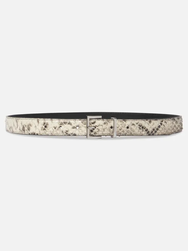 The Snake Square Buckle Belt -- Sand Multi made by Frame Denim