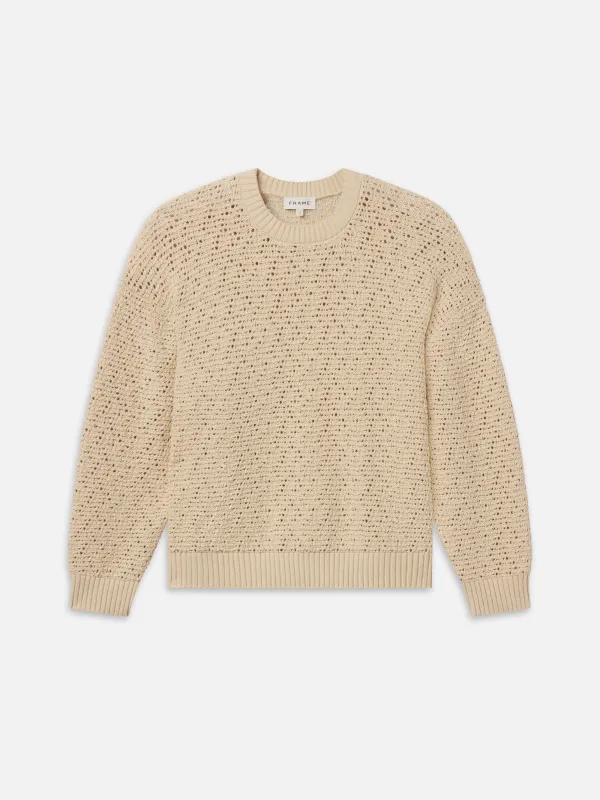 Crochet Sweater -- Light Stone made by Frame Denim