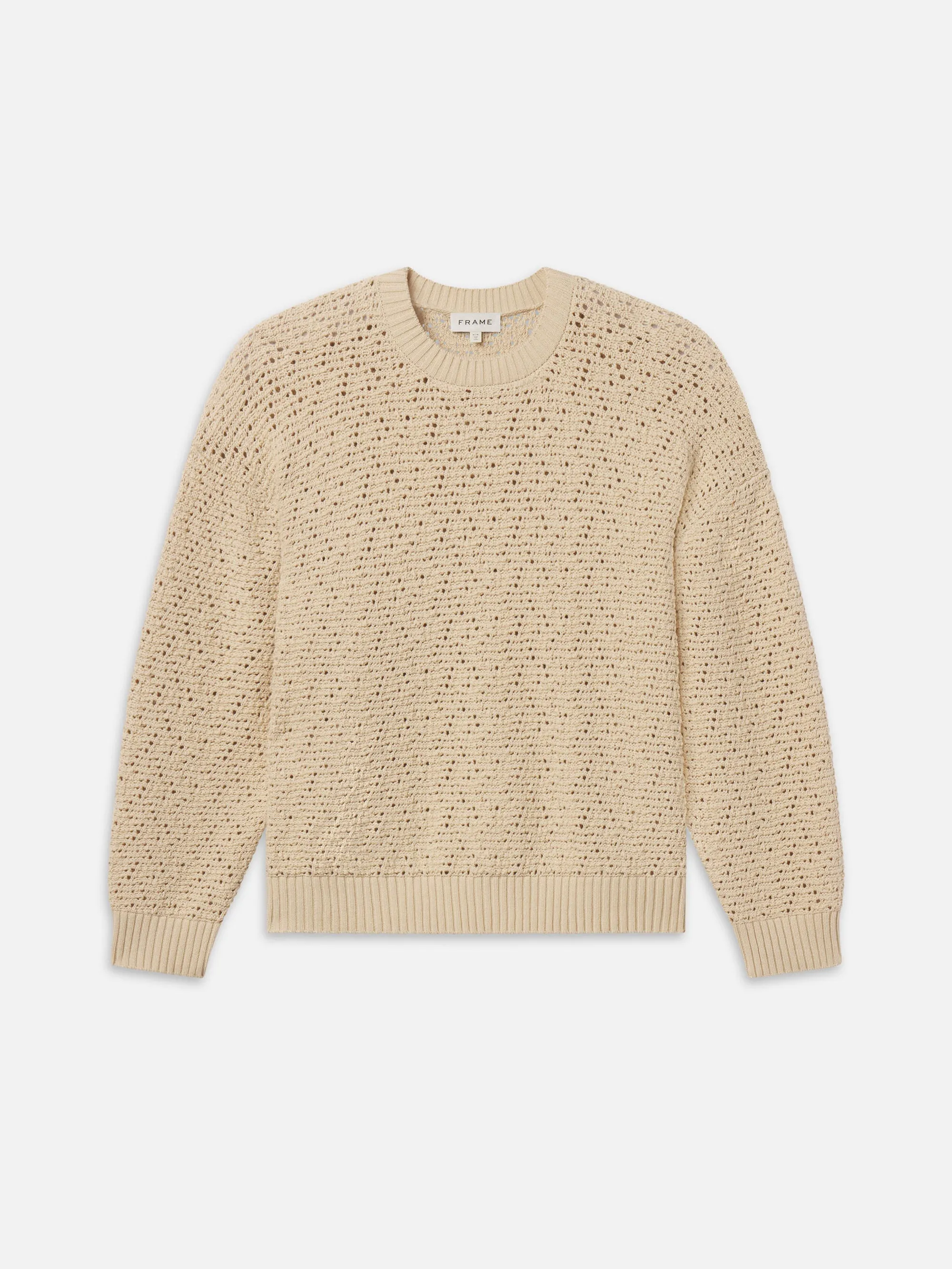 Crochet Sweater -- Light Stone sold by Frame Denim