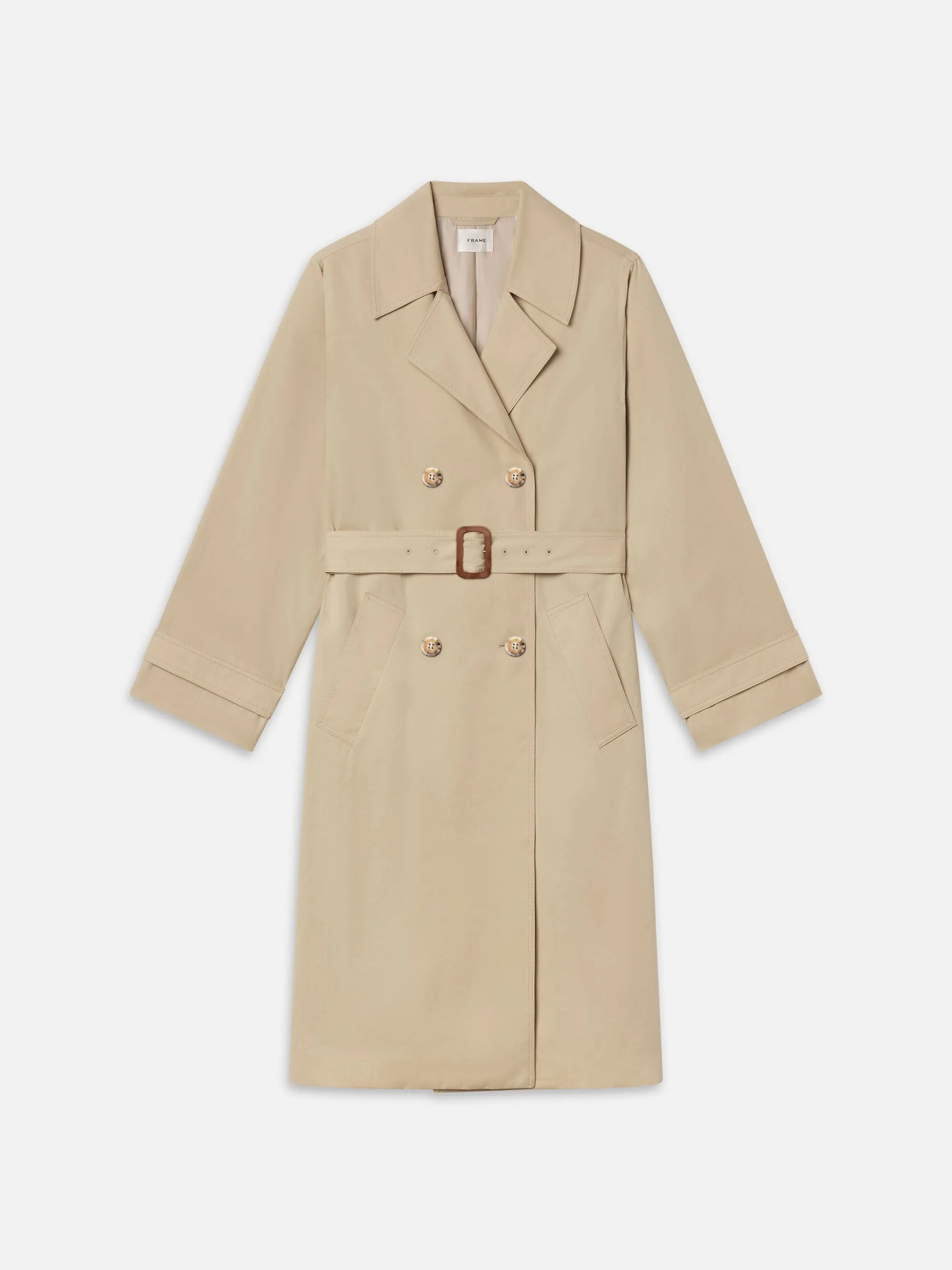 The Long Uniform Trench -- Oat sold by Frame Denim