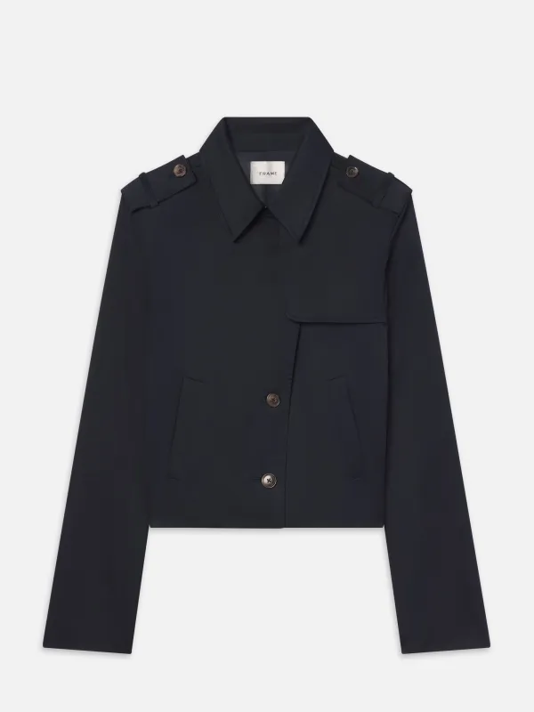 The Short Trench -- Navy sold by Frame Denim