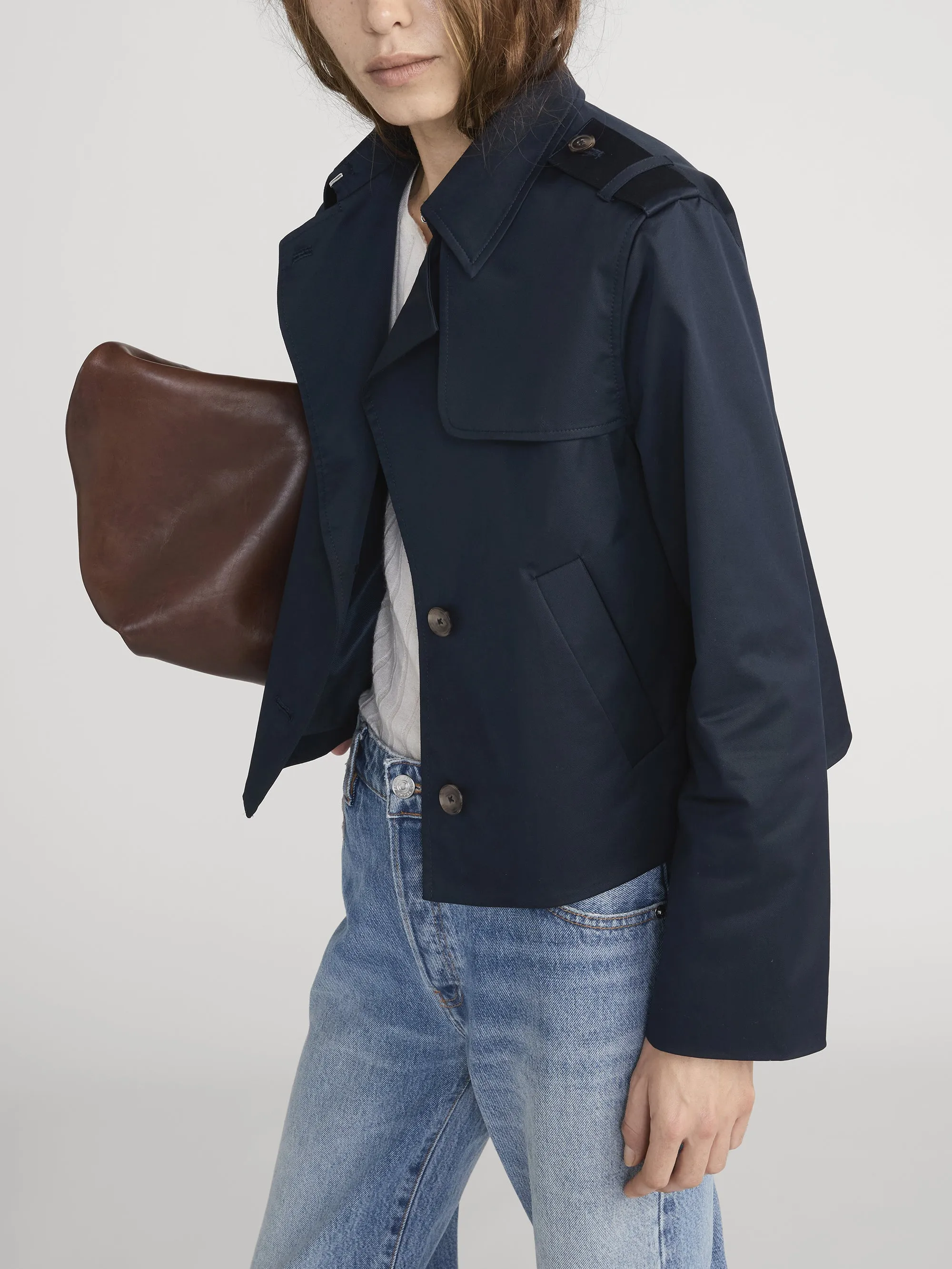 The Short Trench -- Navy sold by Frame Denim product image thumbnail 5