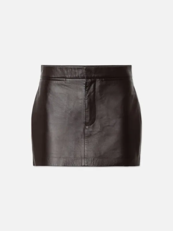 Leather Mini Skirt -- Espresso sold by Frame Denim