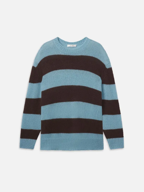 The Fuzzy Striped Crew -- Mocha Multi sold by Frame Denim