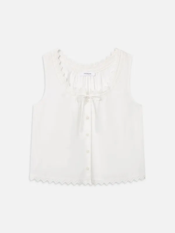 The Serene Tank -- White made by Frame Denim