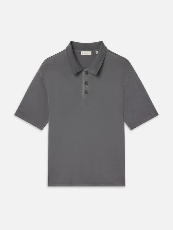 Washed Light Pique Polo -- Antique Modern Grey sold by Frame Denim
