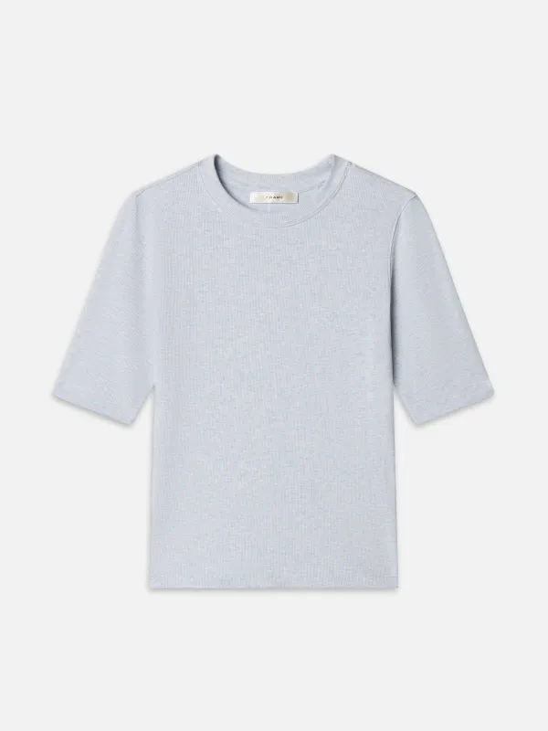 The Heather Rib Crew -- Sky Blue made by Frame Denim