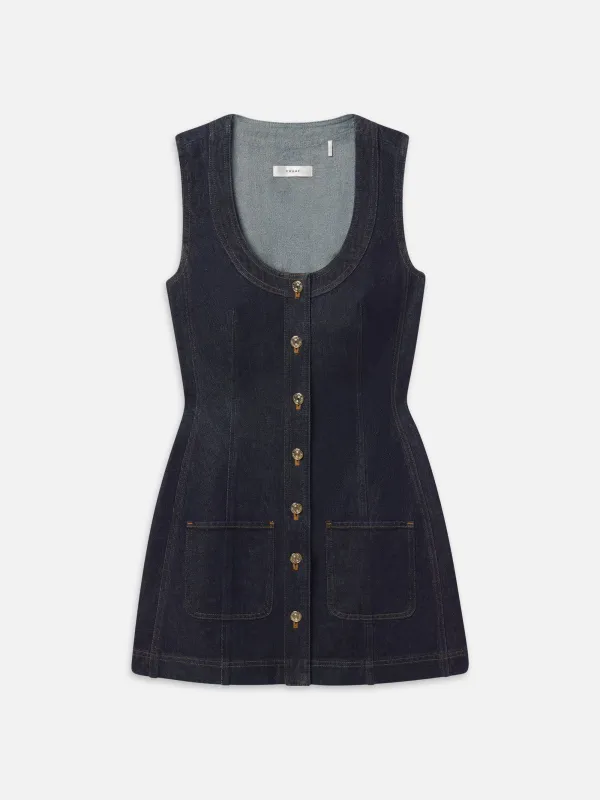The Patch Pocket Dress -- Rinse sold by Frame Denim