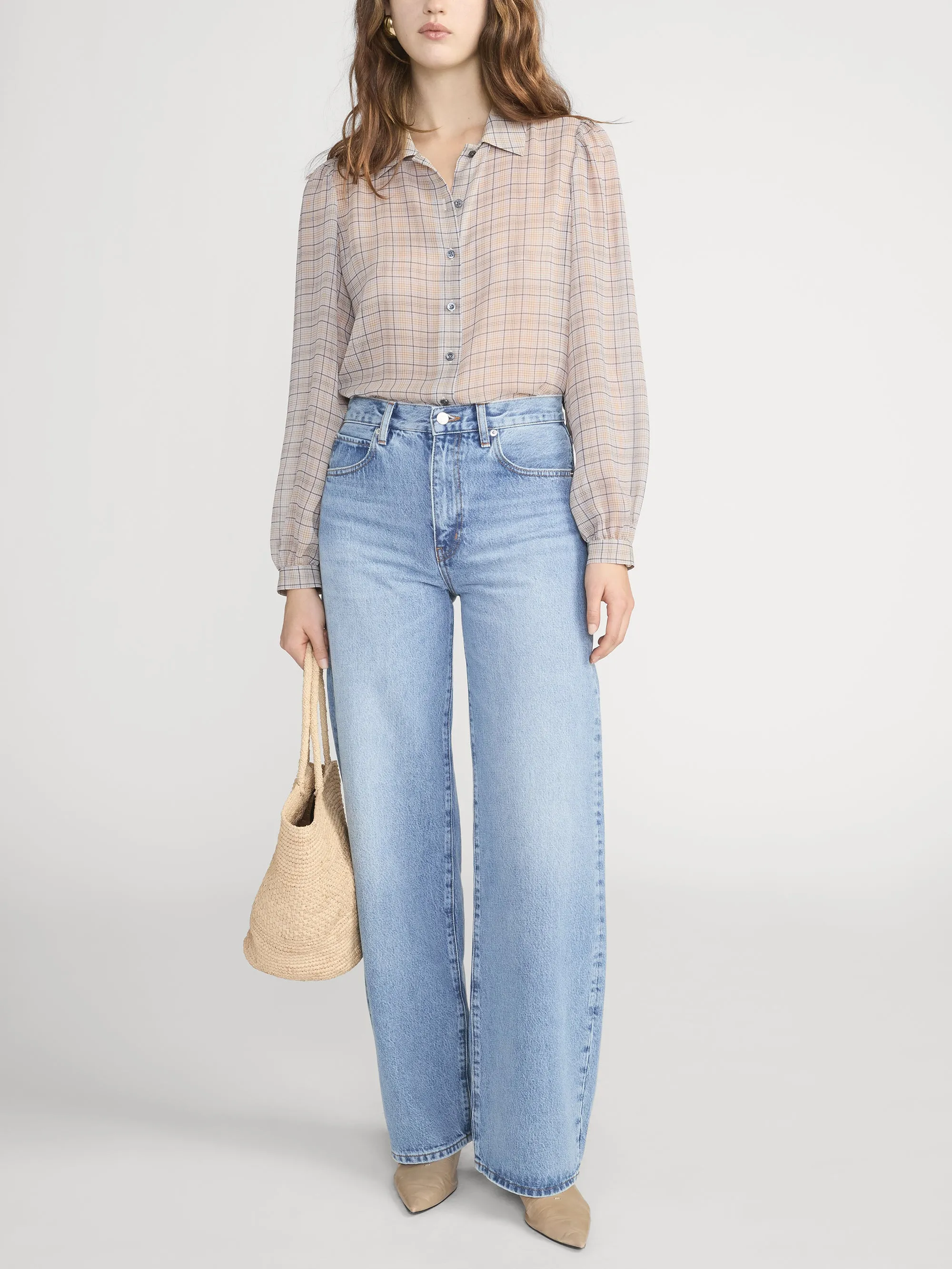 The Plaid Staple Blouse -- Walnut Multi sold by Frame Denim product image thumbnail 2