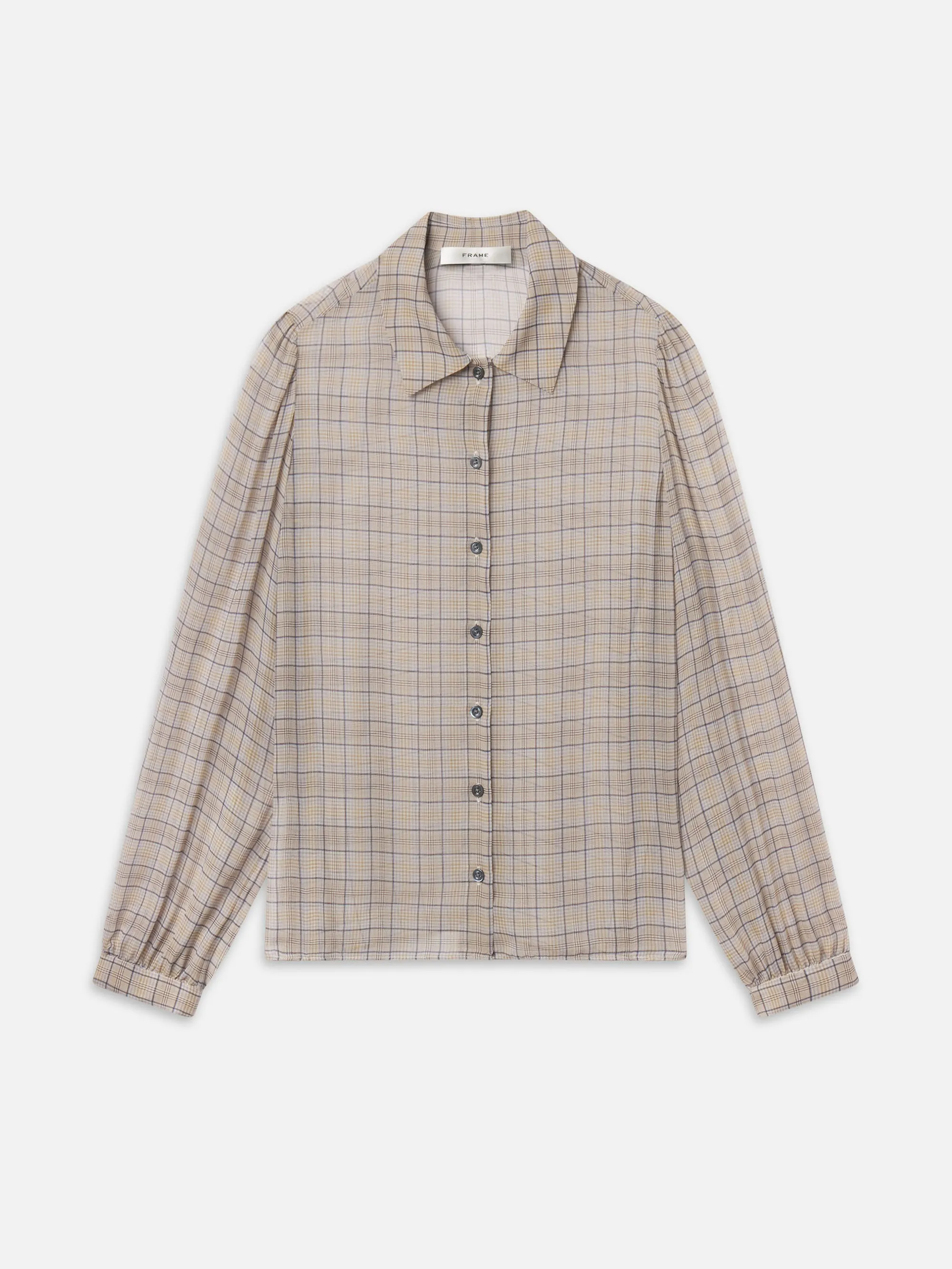 The Plaid Staple Blouse -- Walnut Multi sold by Frame Denim