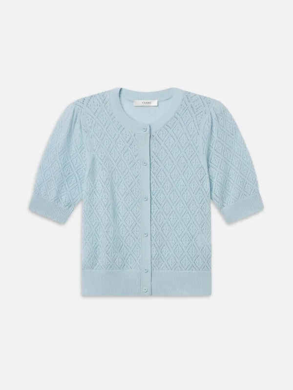 The Delicate Cashmere Cardi -- Sky Blue sold by Frame Denim
