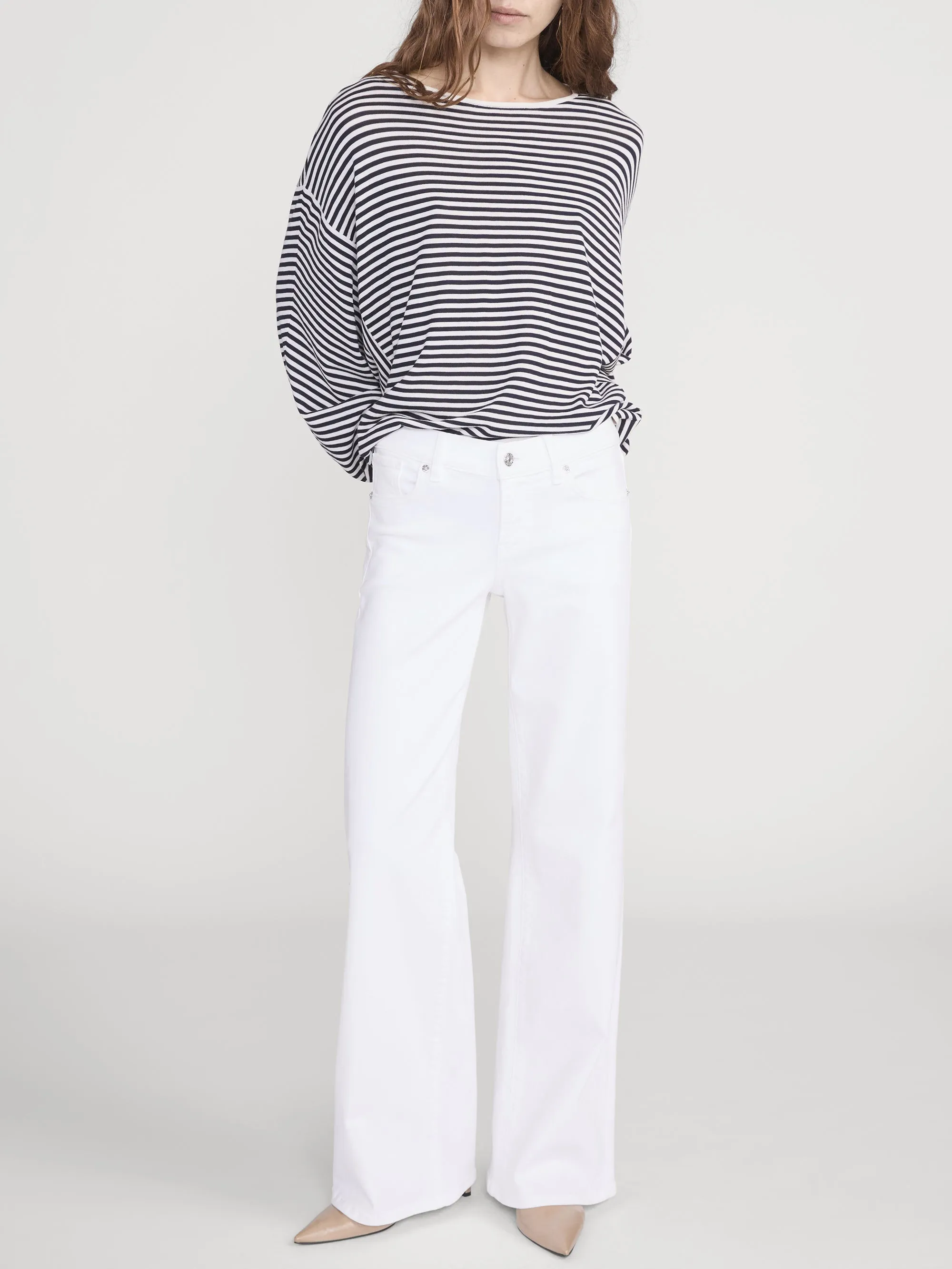 Low Rise Le Slim Palazzo -- White sold by Frame Denim product image thumbnail 2