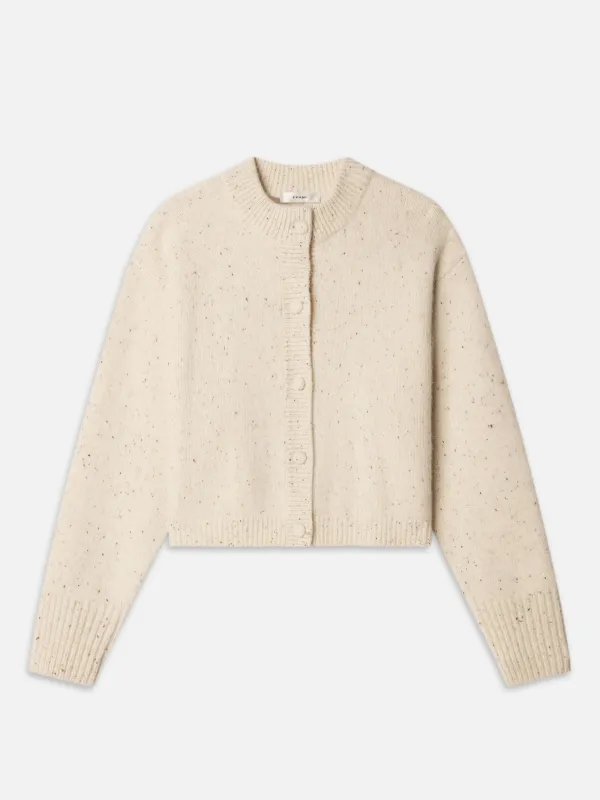 The Cashmere Fleck Cardi -- Oatmeal made by Frame Denim