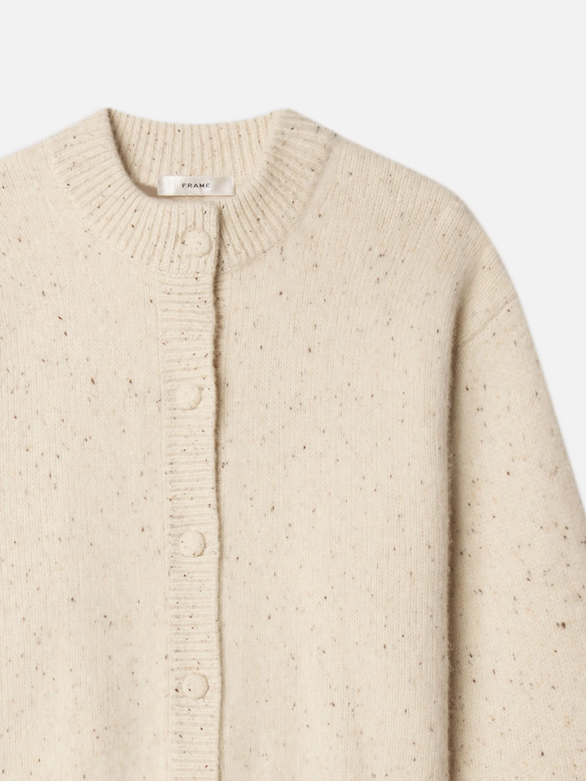 The Cashmere Fleck Cardi -- Oatmeal sold by Frame Denim product image thumbnail 2