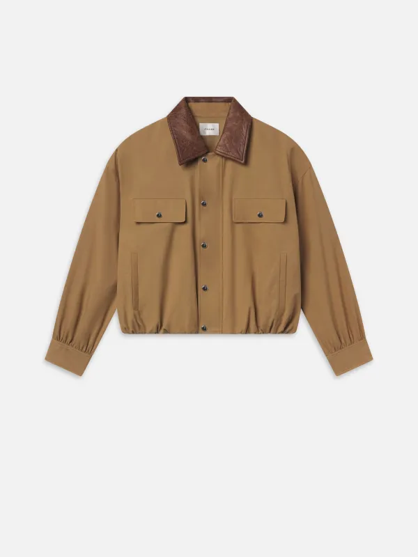 The Leather Collar Bubble Jacket -- Camel made by Frame Denim