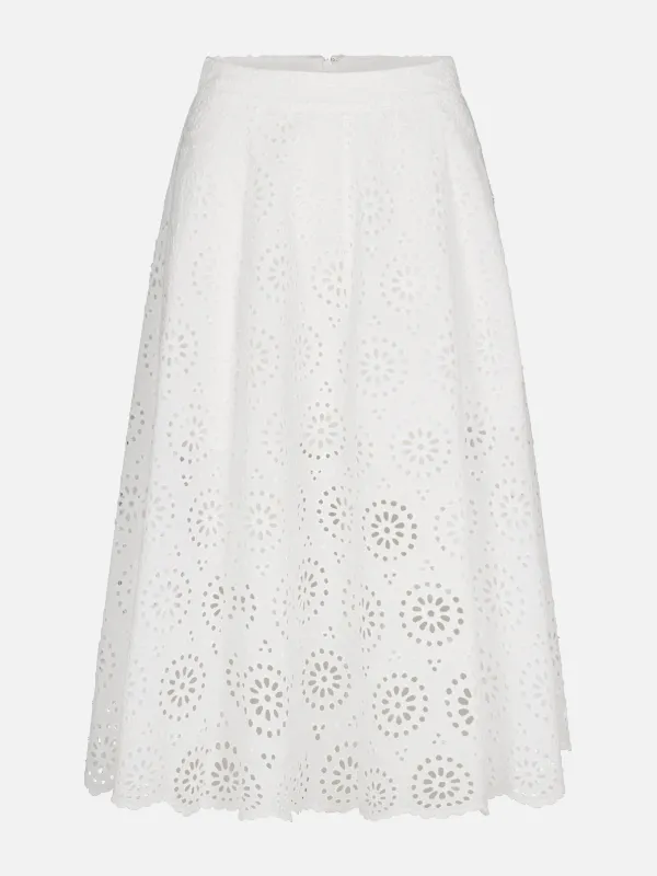 The Solstice Eyelet -- Skirt White made by Frame Denim