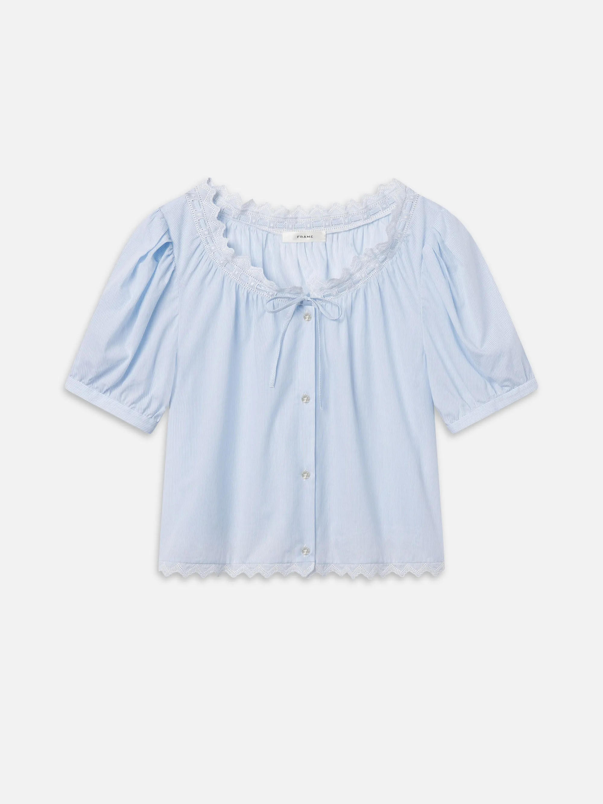 The Serene Top -- Powder Blue Multi sold by Frame Denim