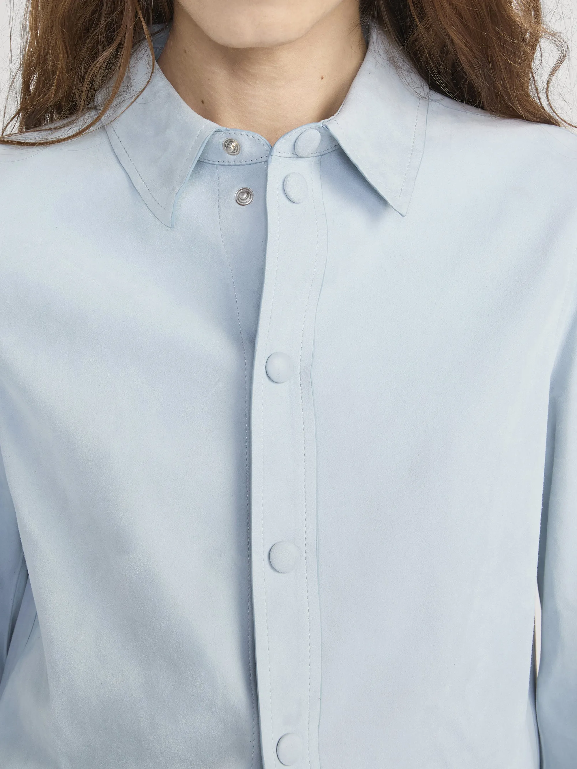 The Suede Slim Shirt -- Sky Blue sold by Frame Denim product image thumbnail 4
