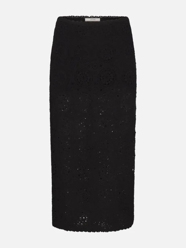 The Crochet Midi Skirt -- Black sold by Frame Denim