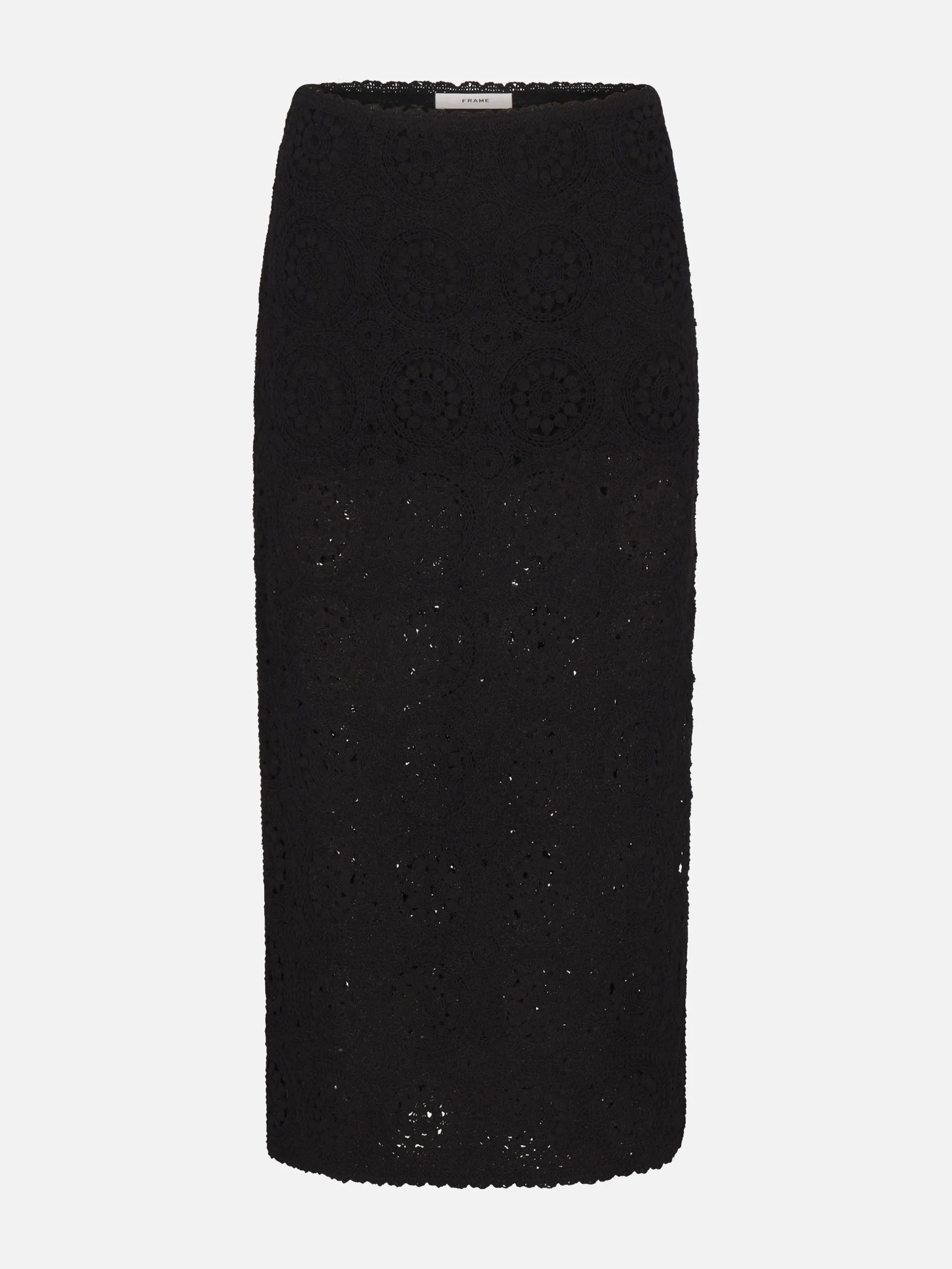 The Crochet Midi Skirt -- Black sold by Frame Denim