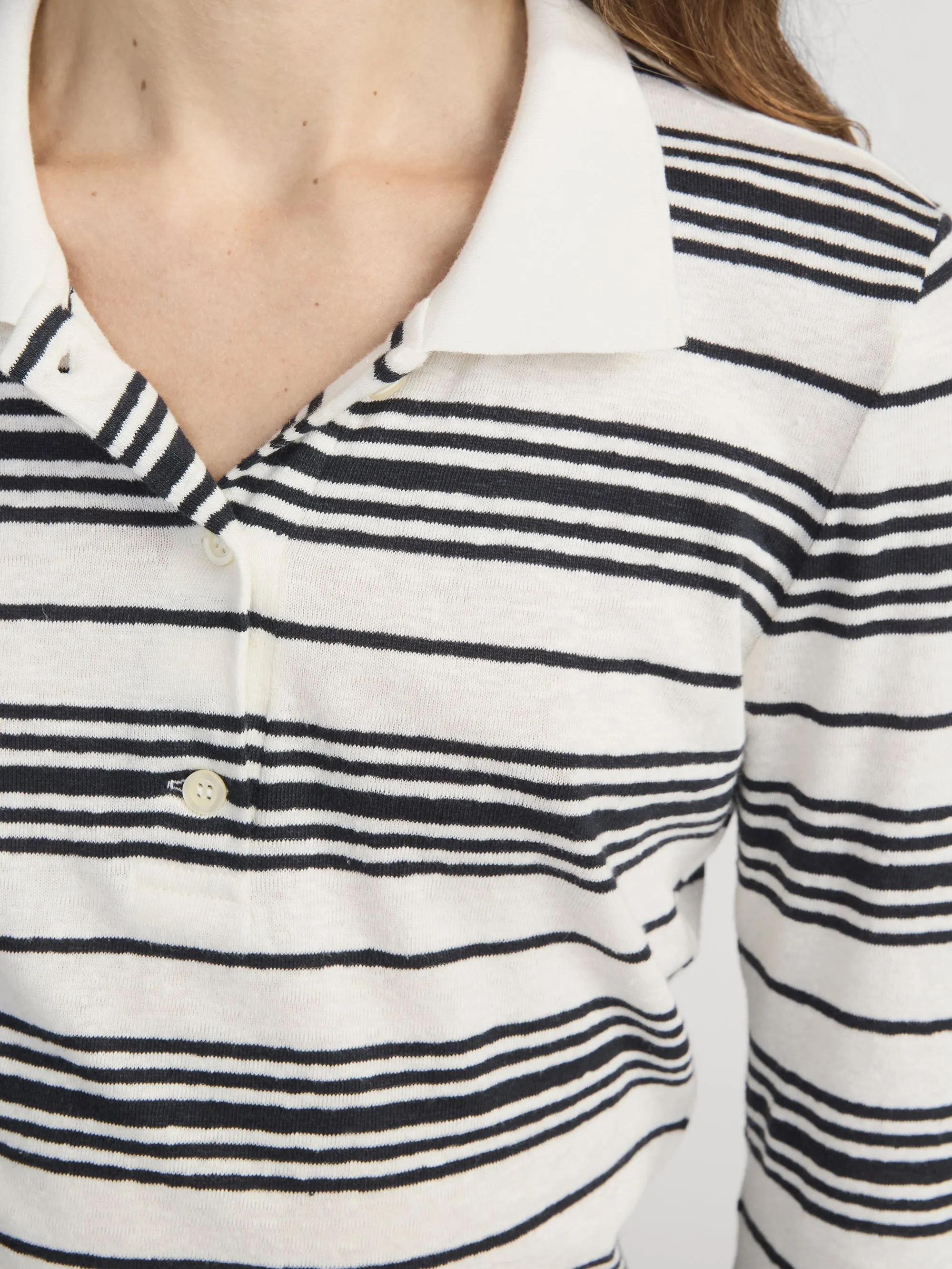 The Striped Polo -- Cream sold by Frame Denim product image thumbnail 5