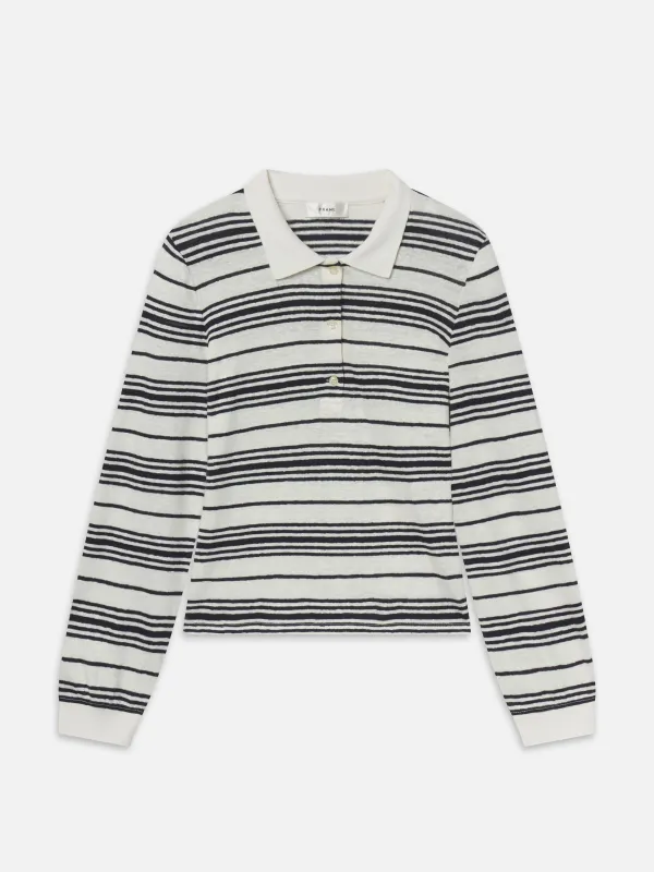 The Striped Polo -- Cream made by Frame Denim