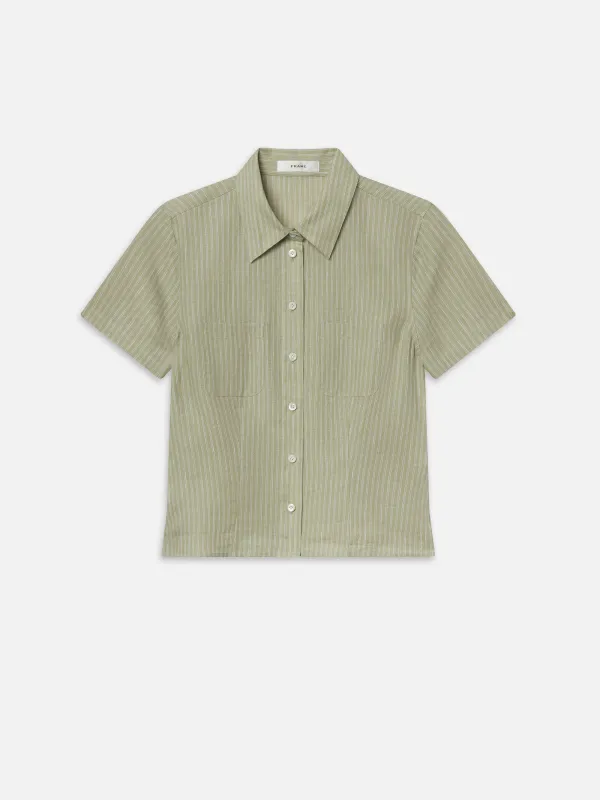 The Linen Seaside Shirt -- Sage Multi sold by Frame Denim