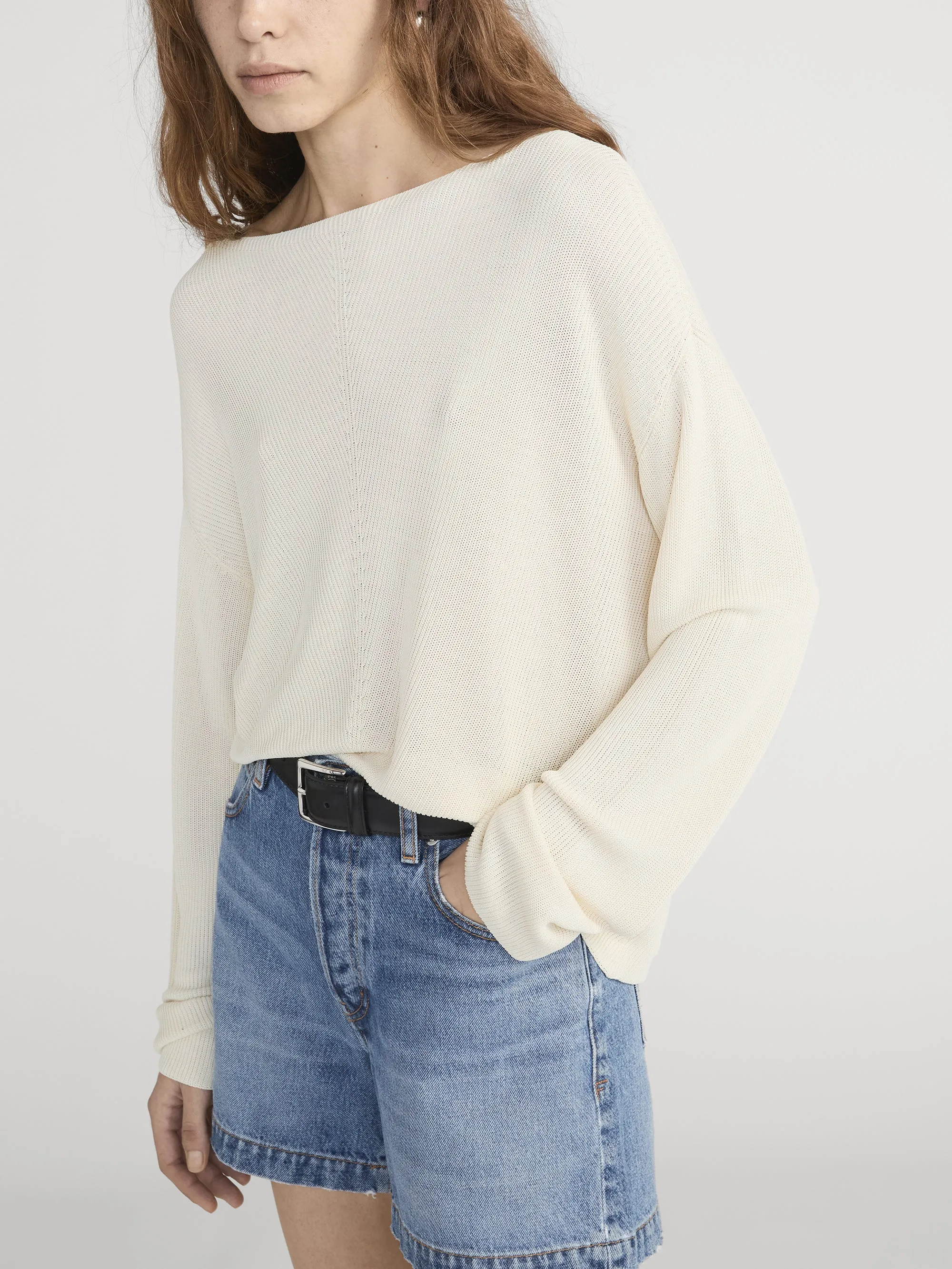 The Drapey Sweater -- Cream sold by Frame Denim product image thumbnail 4