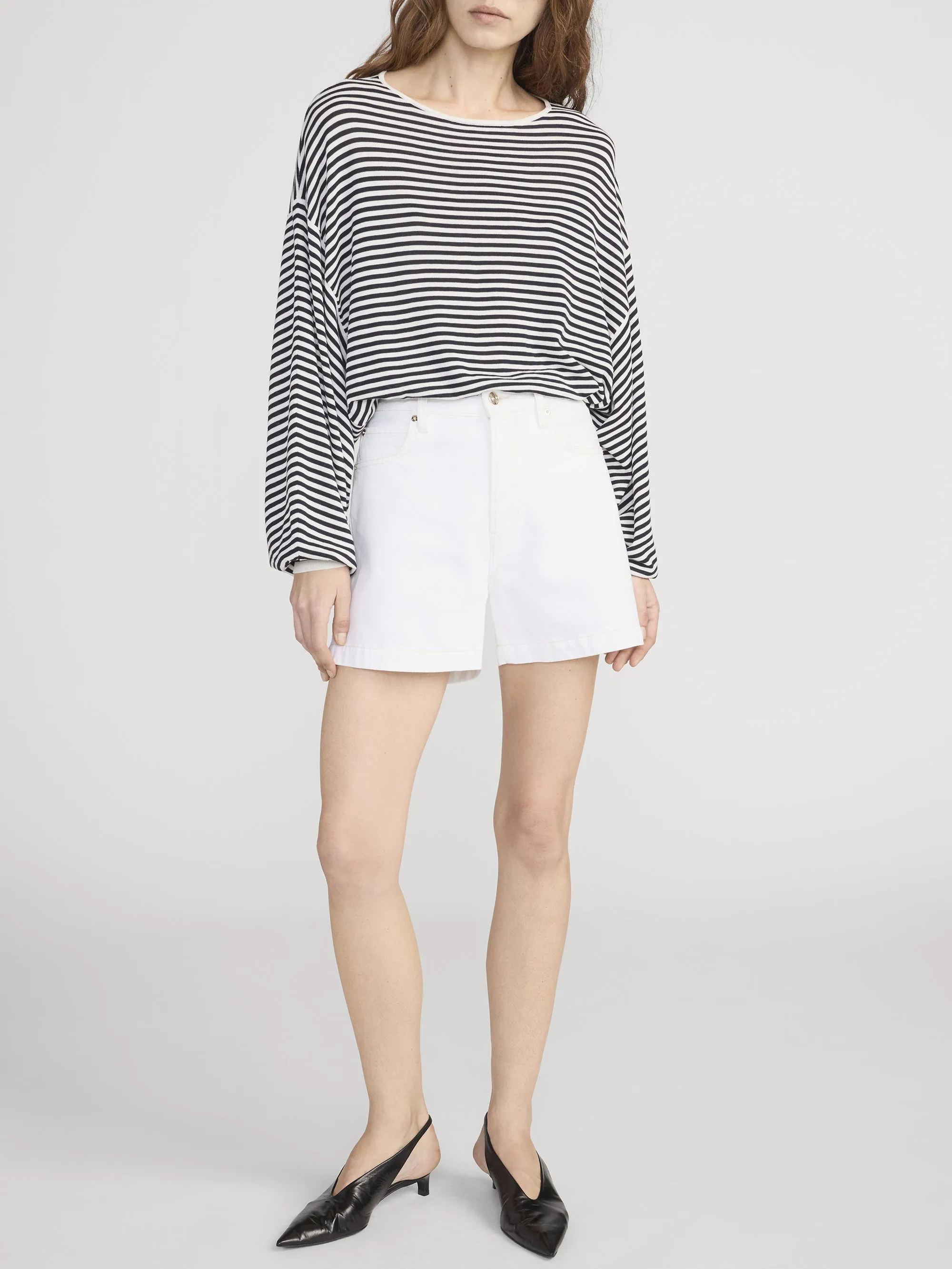 The Striped Slouchy Sweater -- Cream Multi sold by Frame Denim product image thumbnail 2
