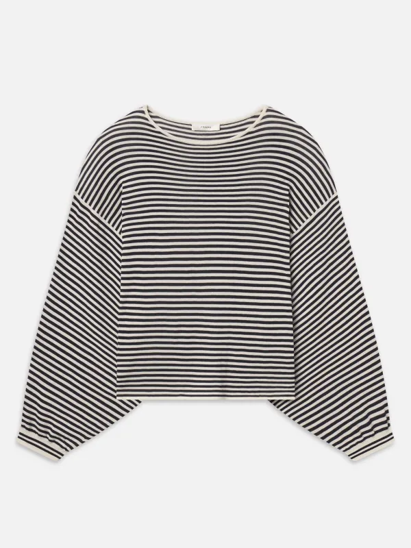 The Striped Slouchy Sweater -- Cream Multi sold by Frame Denim