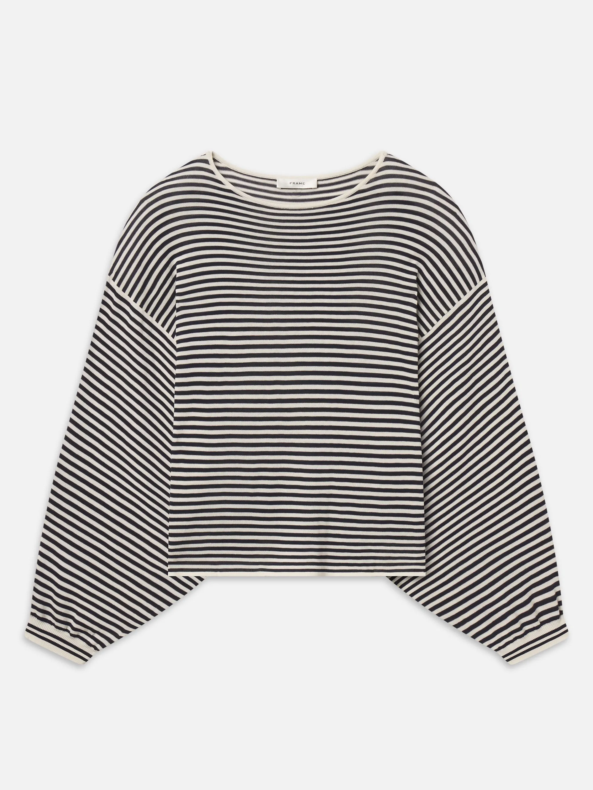 The Striped Slouchy Sweater -- Cream Multi sold by Frame Denim
