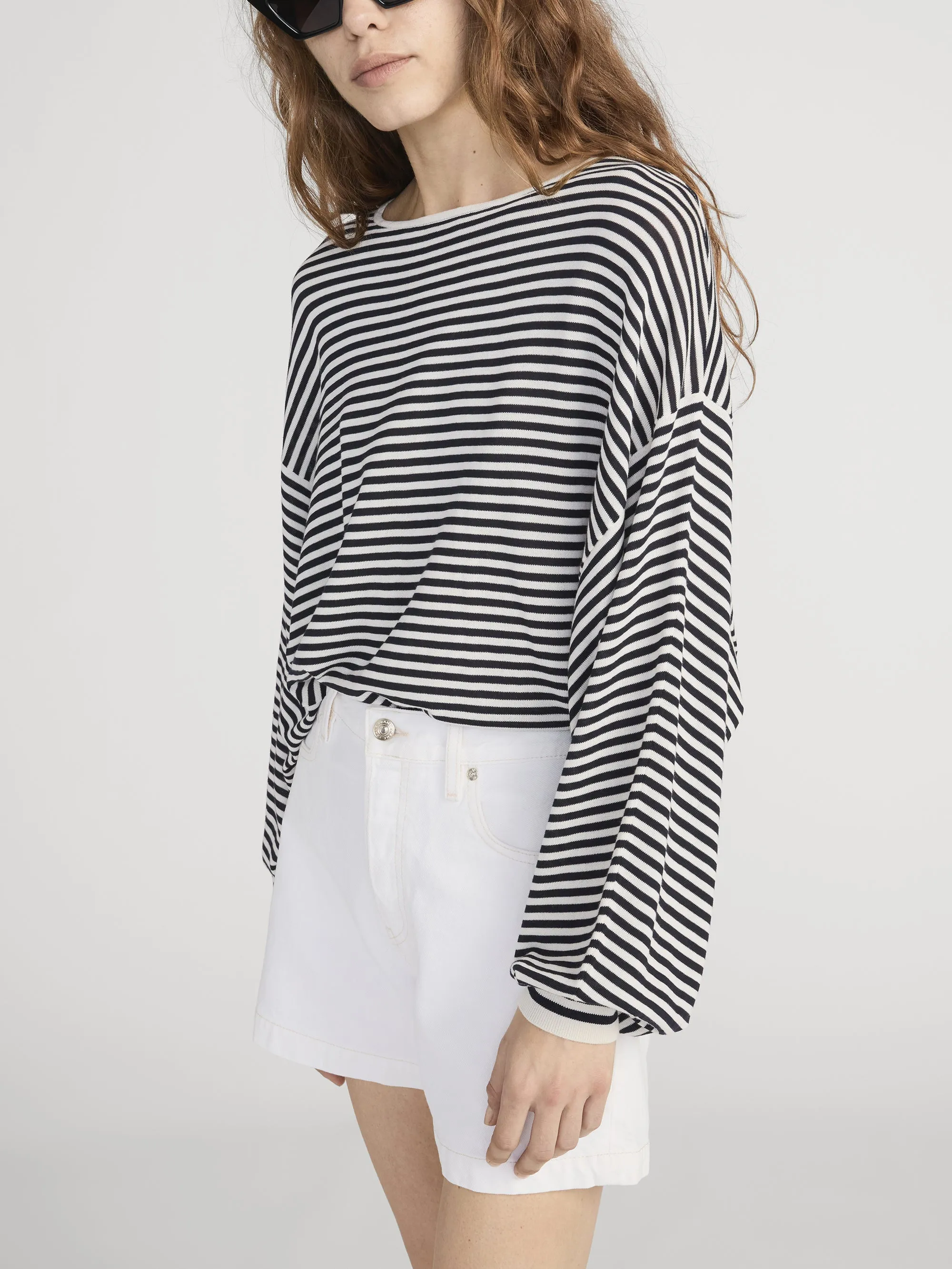 The Striped Slouchy Sweater -- Cream Multi sold by Frame Denim product image thumbnail 4