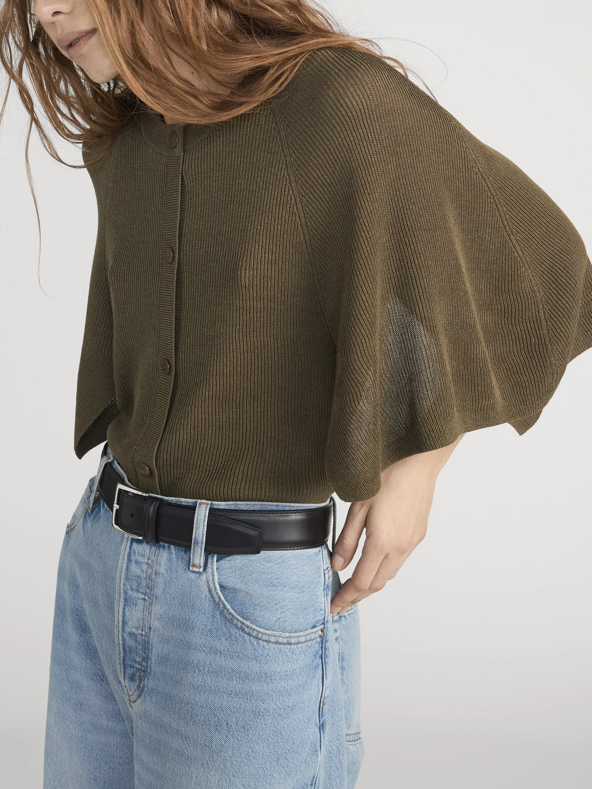 The Flounce Sweater -- Military Green sold by Frame Denim product image thumbnail 5