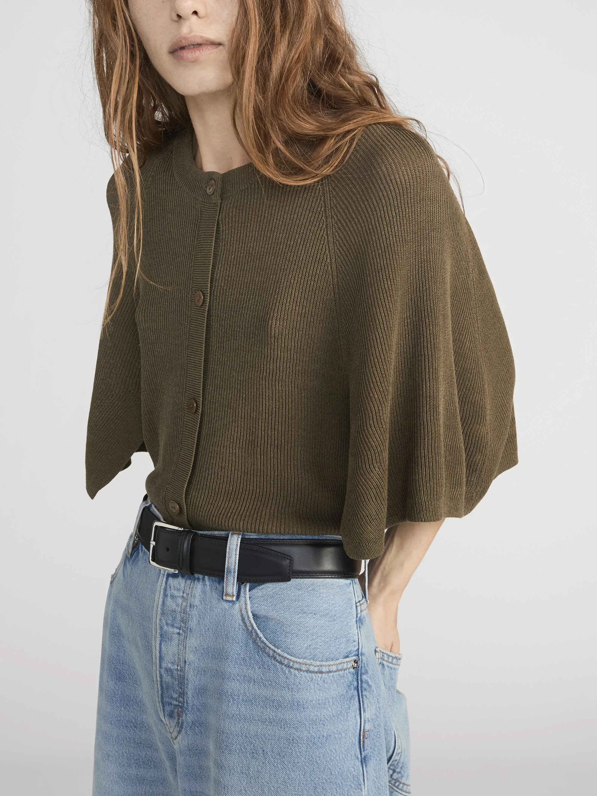 The Flounce Sweater -- Military Green sold by Frame Denim product image thumbnail 4