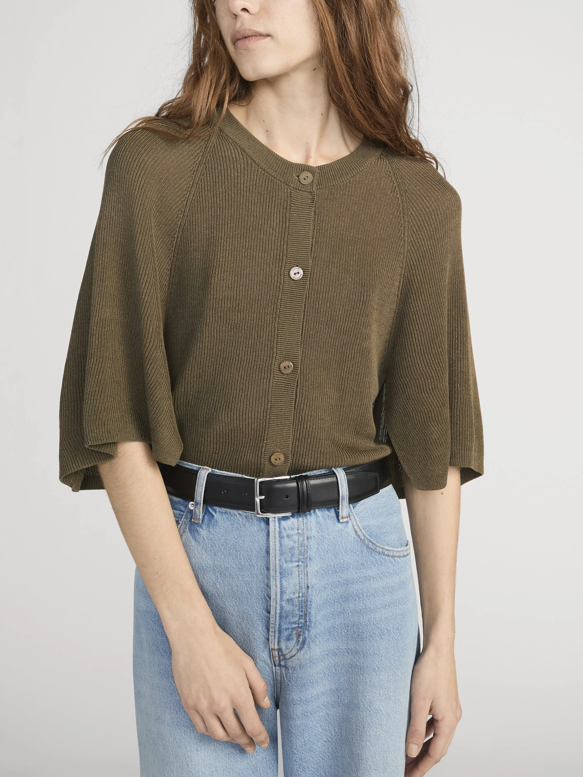 The Flounce Sweater -- Military Green sold by Frame Denim product image thumbnail 3