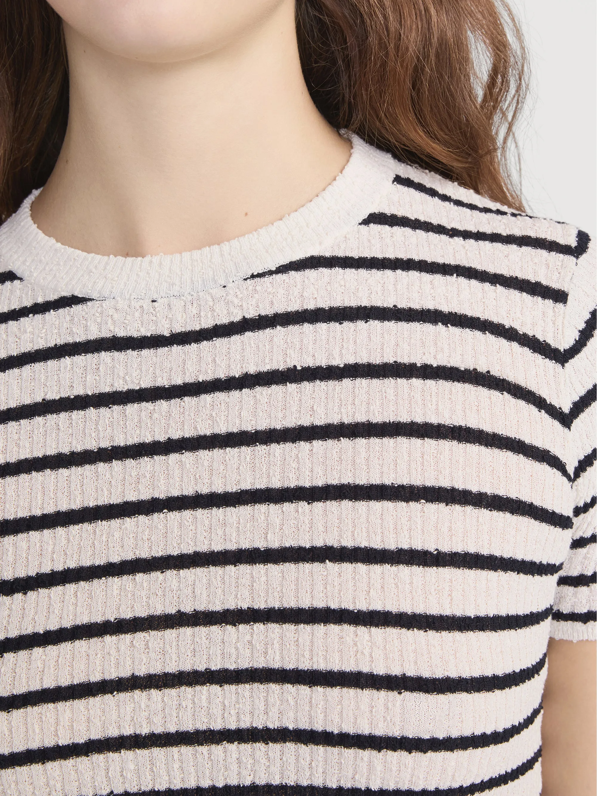 The Striped Knit Tee -- Cream Multi sold by Frame Denim product image thumbnail 5